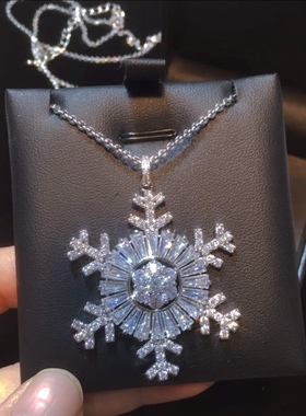 雪花毛衣链 微镶钻精致奢华长款项链女 气质百搭大衣配饰吊坠