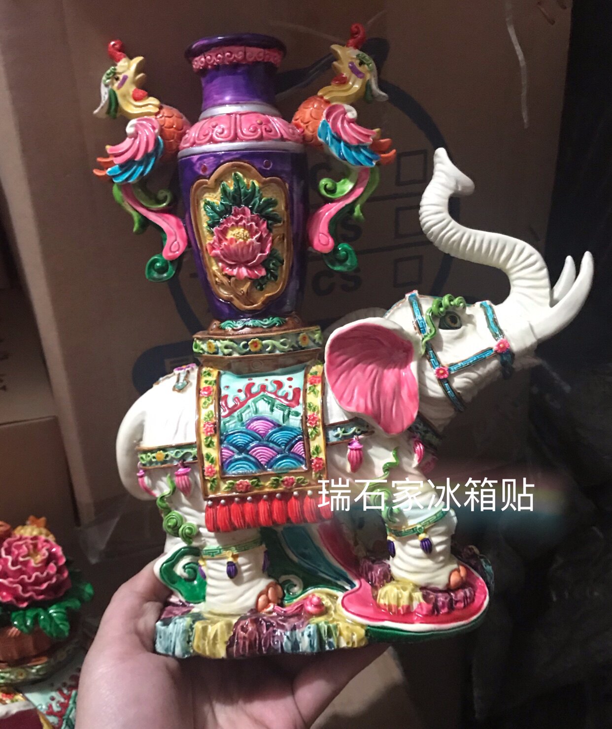 大象摆件包邮吉祥如意平安交趾陶