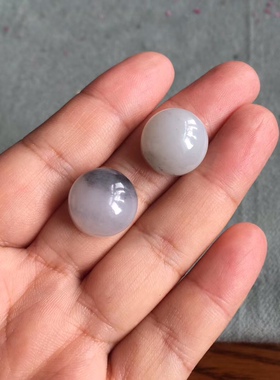 新疆和田玉和田青花籽料墨玉籽料点墨圆形戒面素面