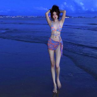 爆女 辣妹泳衣款 2022韩国ins温泉新款 性感三件套沙滩夏比基尼泳装