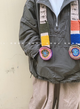 手工编织beams小众挂饰围巾 可拆卸包包腰带围巾多用途装饰腰带包