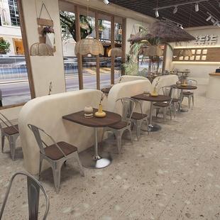 复古半圆桌甜品店实木方桌休闲咖啡厅餐饮桌日式 寿司店商用桌椅子