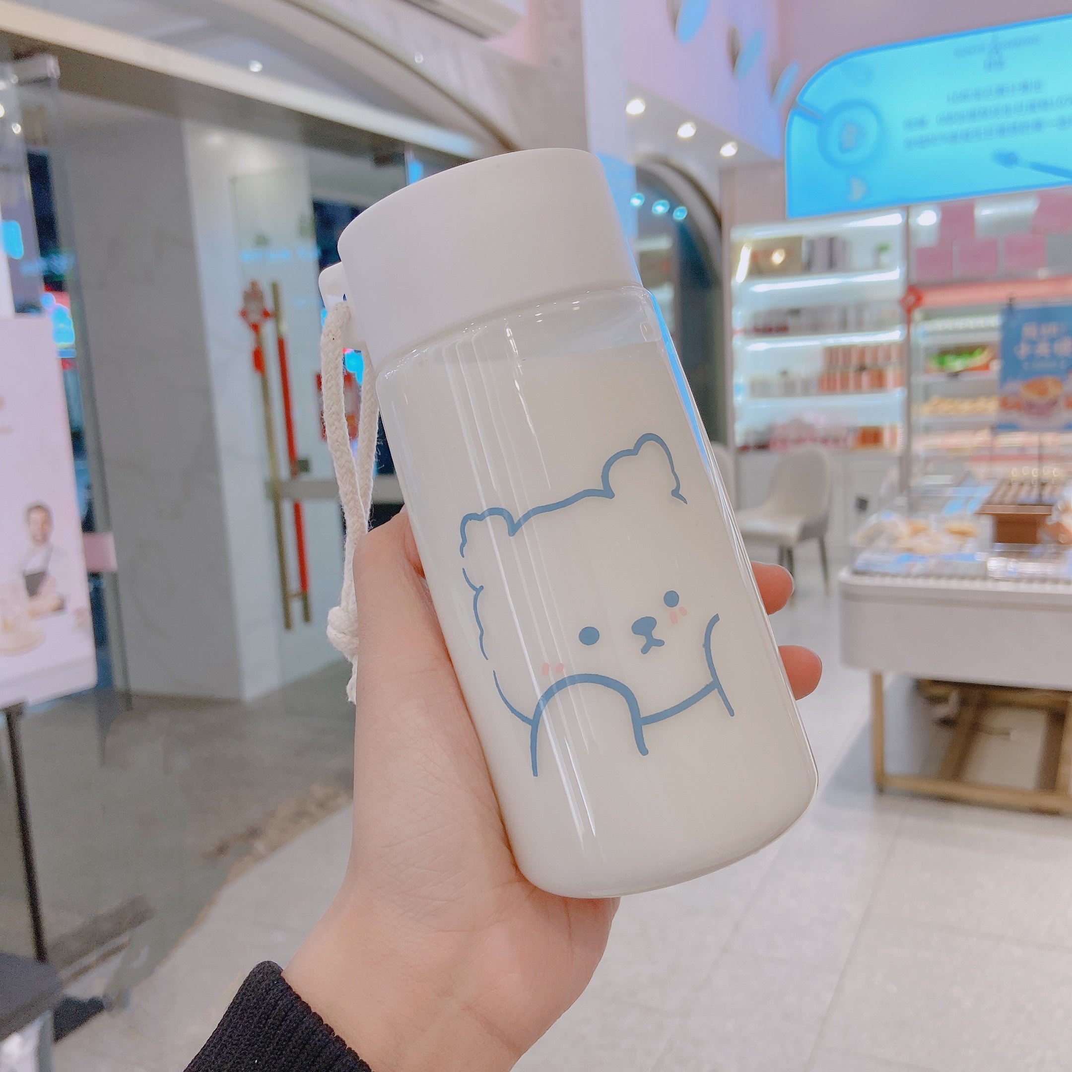 韩版磨砂网红ins风塑料杯便携可爱少女学生水杯简约清新创意卡通