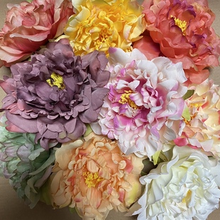 汉服唐风牡丹芍药发夹古风唯美绢花仿真花朵发饰复古后压宫廷头饰