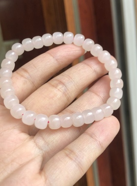 粉色手串单圈女生天然和田玉