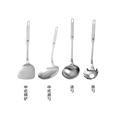 不锈钢双立人炒菜铲子漏勺汤勺