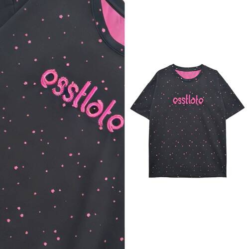 【甜甜圈专享】短袖T恤女字母刺绣设计感撞色显瘦减龄上衣