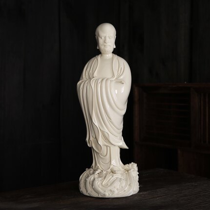 陶瓷摆件《渡海达摩像》王秋芳德化佛像雕塑艺术 家居装饰品