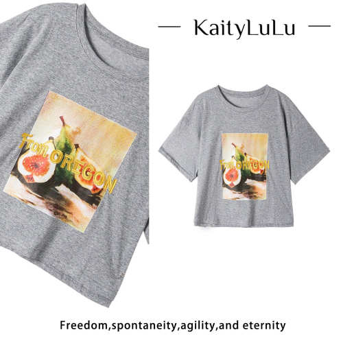 KaityLuLu【热恋夏日】 百搭印花圆领短袖 KT0505M010