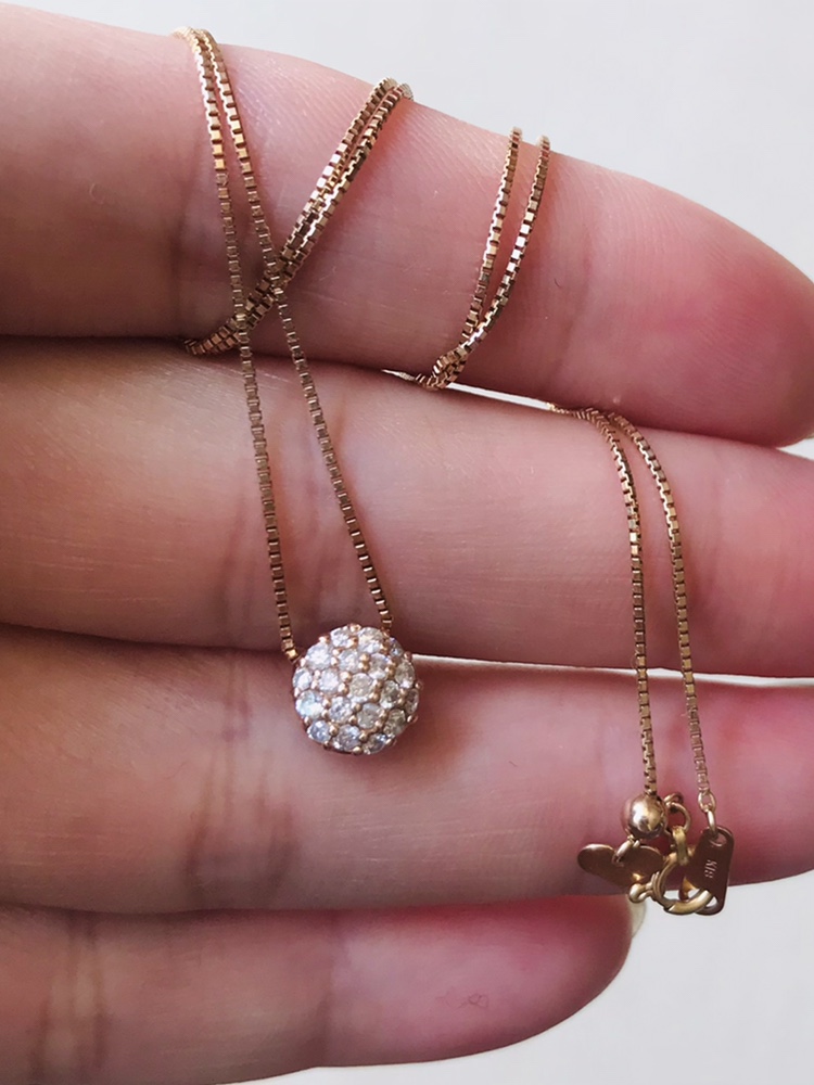 钻石项链三十分钻时间k金盒子项链