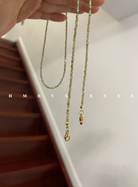 HMBVS原创超闪的绿色圆珠锆石耳机链口罩链小珠子太阳镜挂链