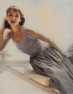 vintage1950s 女郎画报经典复刻 格子露肩连衣裙 售罄 拍下发海报