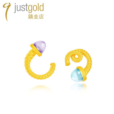 justgold镇金店相聚黄金足金耳钉耳钩耳饰1327841Y