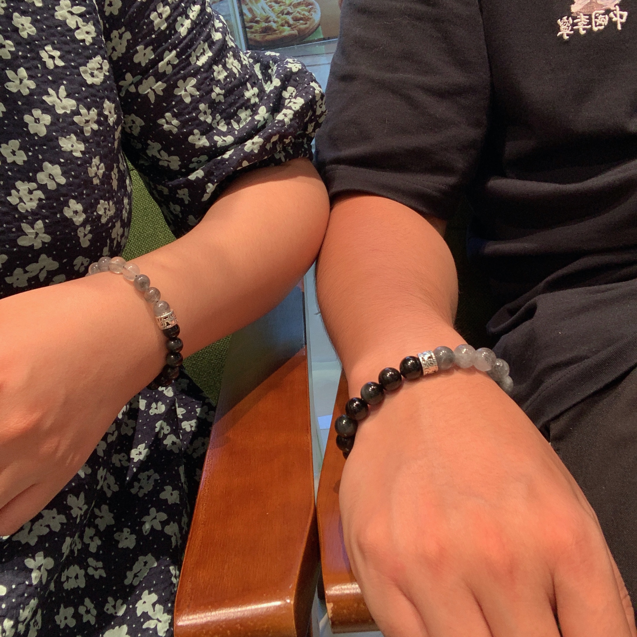 原创设计天然暗黑曜石纯银水晶石