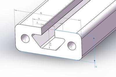 工业铝型材1640欧标导轨型材1640铝f材1640铝型材滑轨型材靠尺型