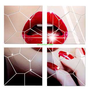 .25x100cm geometric pattern acrylic mirror decorative wall