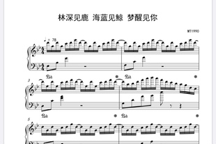 【林深见鹿  海蓝见鲸  梦醒见你】原版 MT1990钢琴谱 原版哦~