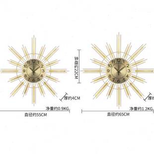 饰北欧轻奢时 大气家用装 创意挂q表现代简约个性 钟表挂钟客厅时尚