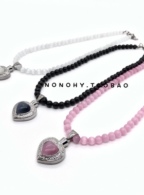 猫眼钛钢小众设计项链明星同款