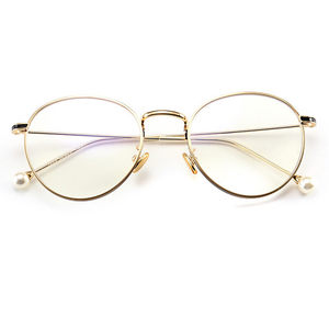 防蓝光防辐射眼镜男女款圆框复古平光眼镜框时尚金属眼镜架