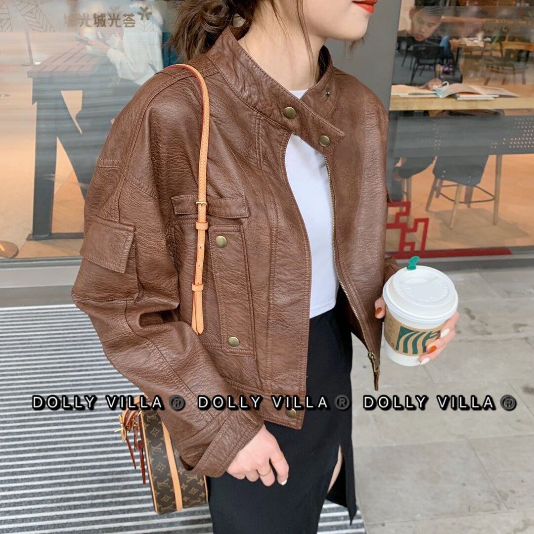 皮衣外套女短款韩版机车2026年春新款机车摩托车港风皮夹克女