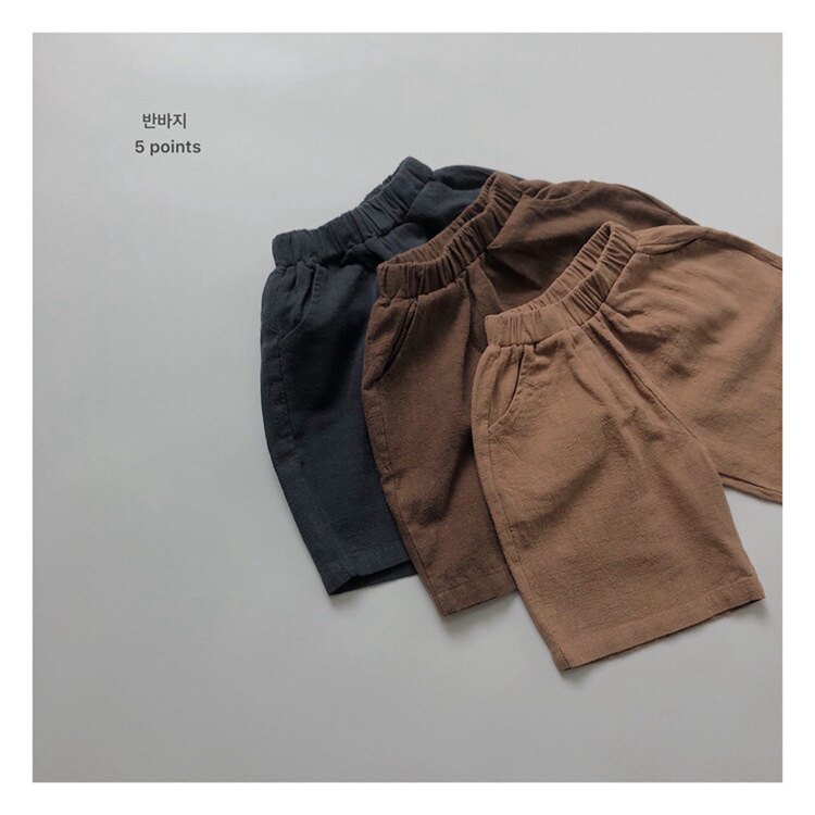 儿童麻棉中裤2024春夏新款韩版宽松五分靴裤男女童森系日韩文艺潮