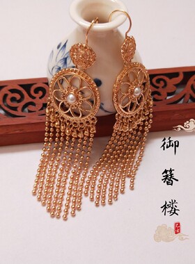 明制小流苏古风汉服百搭耳环