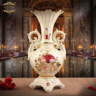 英伦玫瑰欧式 饰品2062 宫廷造型花瓶创意花器摆件干花瓶客厅玄关装