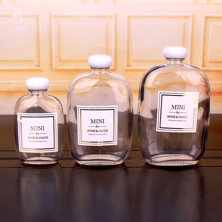 新款萌透明玻璃果酒瓶100-250ml仿陶瓷盖创意果汁饮料蘑菇小酒瓶 包装 红酒瓶 原图主图