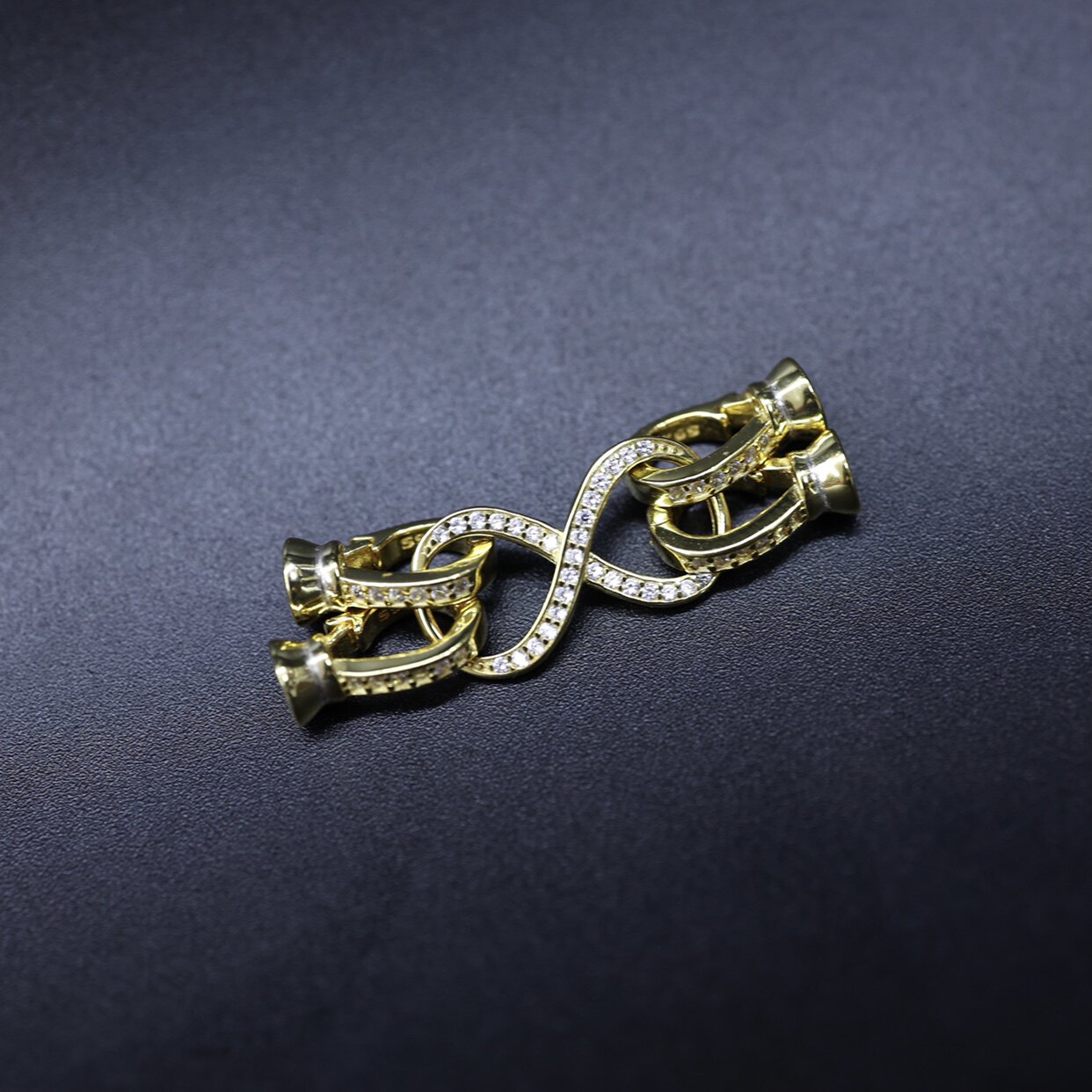 DIY JEWELRY ACCESSORIES  S925 DOUBLE-BREASTED PEARL NECKLACE TWO ROWS OF FIGURE 8 CLASP SINGLE ROW EIGHT NICHE DESIGN