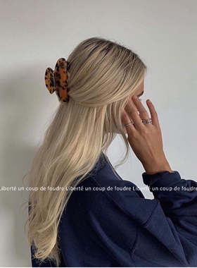 法式醋酸亚历山大同款玳瑁大号发抓马尾盘发气质抓夹发卡