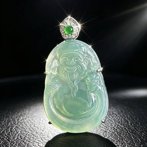 【香香专属】天然A货翡翠财神吊坠