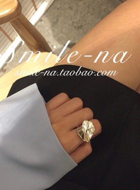 韩国进口设计款925欧美夸张戒指