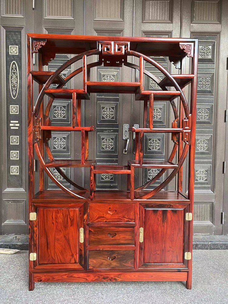 红木博古架老挝大红酸枝高端古董架交趾黄檀展示柜收藏工艺品摆设