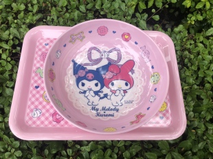 日单密胺酷洛米kuromi麦乐迪抽奖番赏沙拉凉拌碗托盘尾货