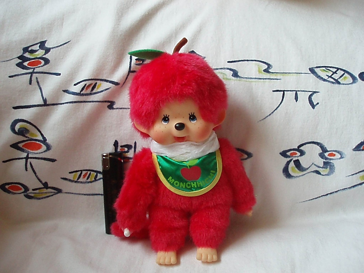蒙奇奇 monchhichi  日本地域限定 信州限定 红苹果 大苹果围兜