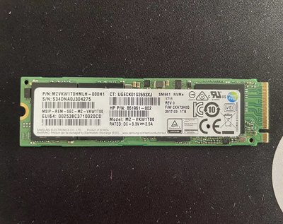 Sm961 1t ssd 固态硬盘 pcie nvme m.2 笔记本电脑 台式机 拆机