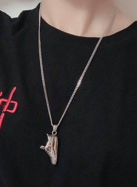 钛钢复古鞋子项链男潮酷不掉色