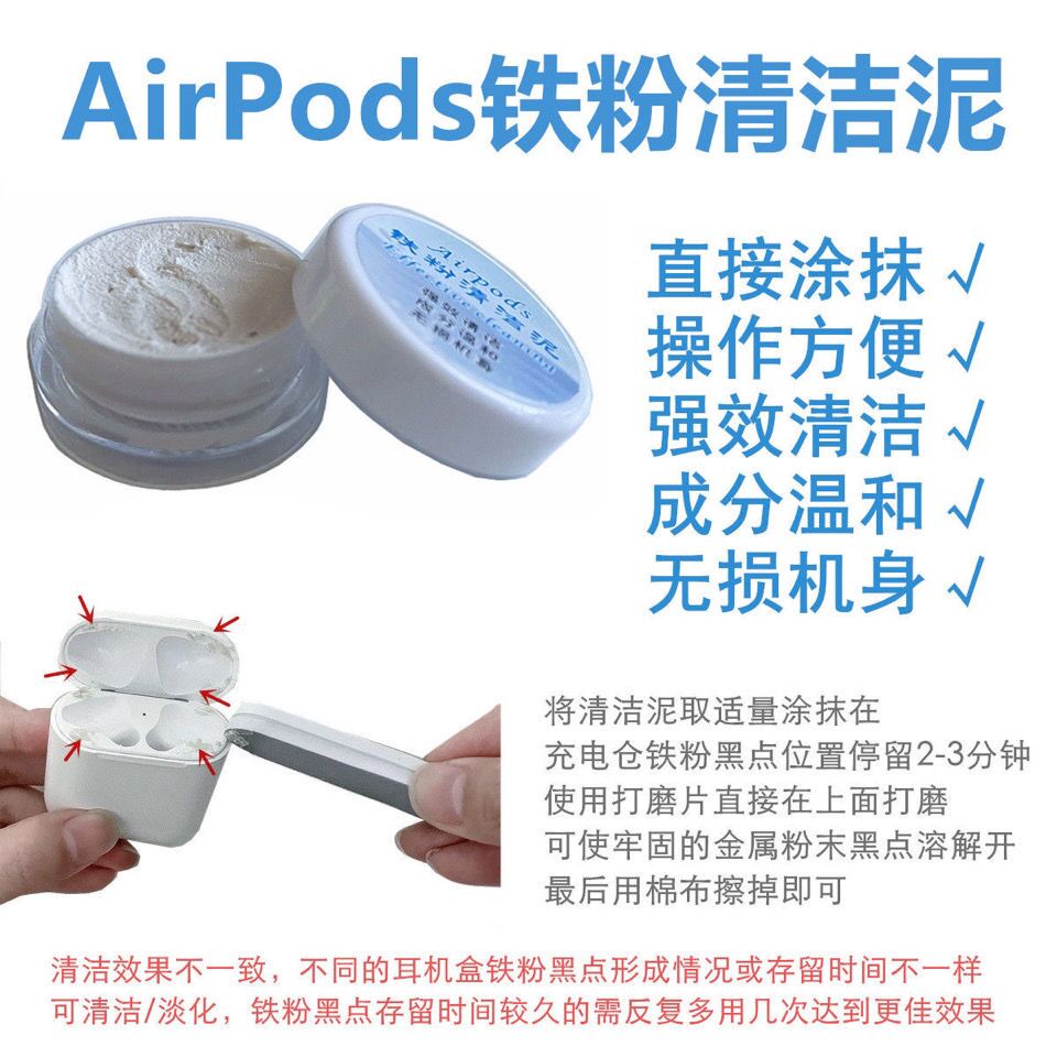 适用AirPods清洁工具铁粉清洗pro手机耳机听筒清理套装2代去黑点-封面