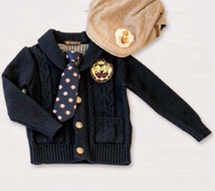 儿童童装毛衣秋冬新款幼儿园园服班服小学生校服全棉针织毛呢外套