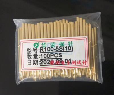 华荣针套R100-5S P100探针座 1.7针套 环高10MM 铜质镀金焊线尾巴