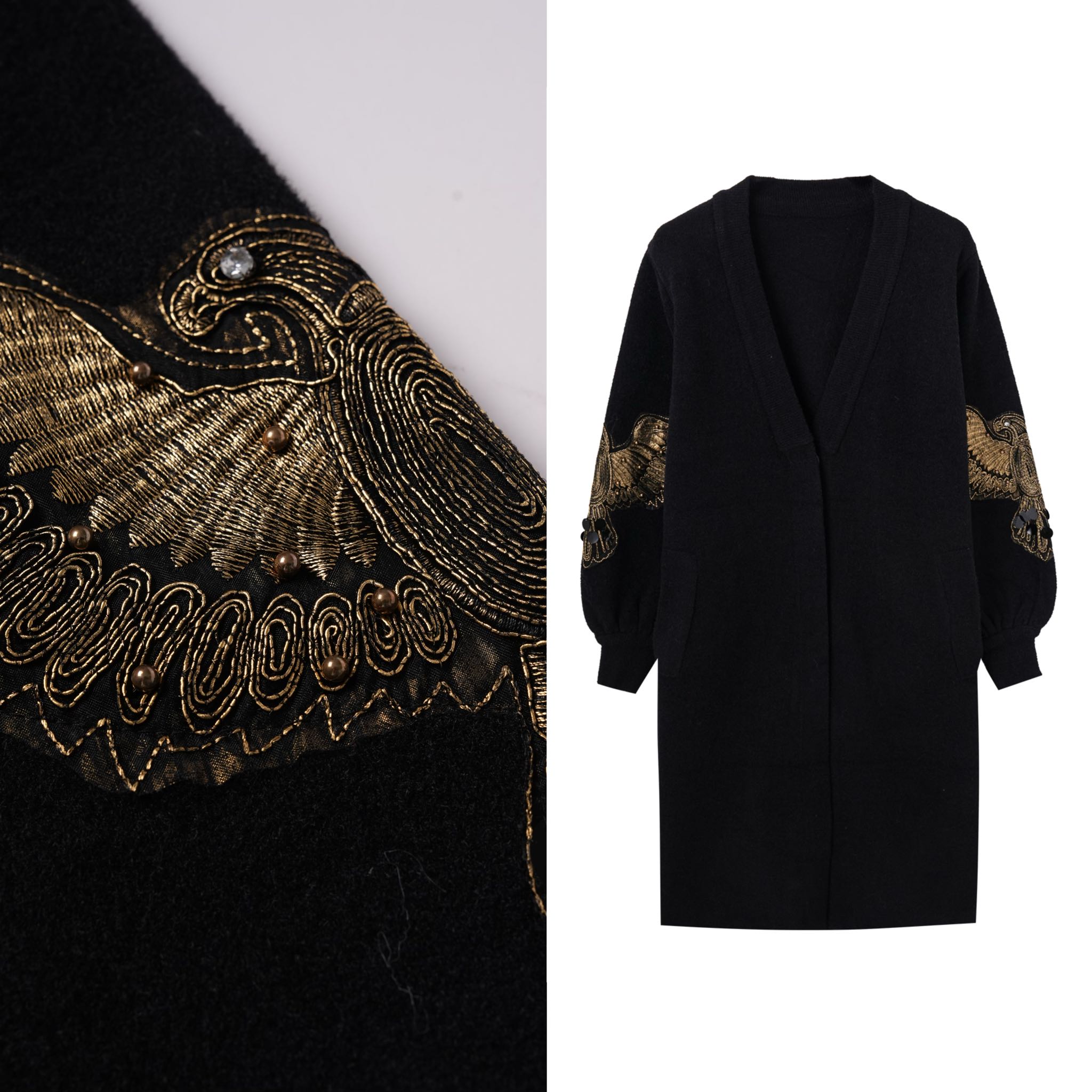 【玉米专享】加厚水貂绒长款女韩版显瘦重工高级感欧货连帽大衣