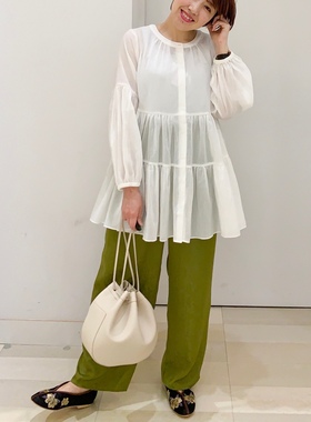 日本高端代G品牌GW提花刺绣飘逸阔腿裤夏款