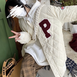 Takeoff咖喱人棉服夹克宽松字母外套冬日韩街头百搭学生ins上衣