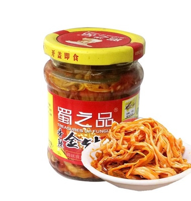 0香辣瓶装开盖即食红油金针菇