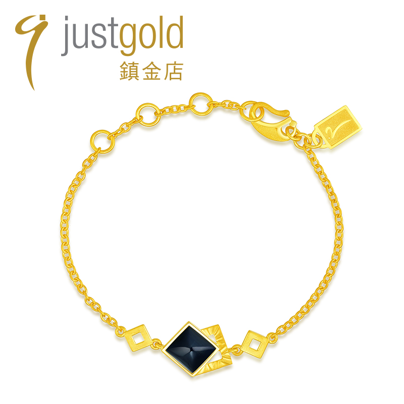 justgold鎮金店几何魅力黄金足金手链1226981Y 珠宝/钻石/翡翠/黄金 定价黄金手链 原图主图