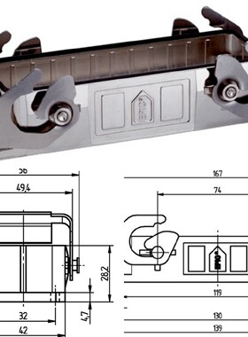 EPIC连接器70250222双扣底座ULTRA-H-B-24-AG-QB德国原装全新