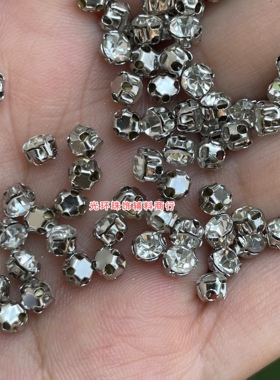 3mm4.5mm高亮A钻D耳爪钻婚纱礼服玻璃手缝钻手工材料饰品配件