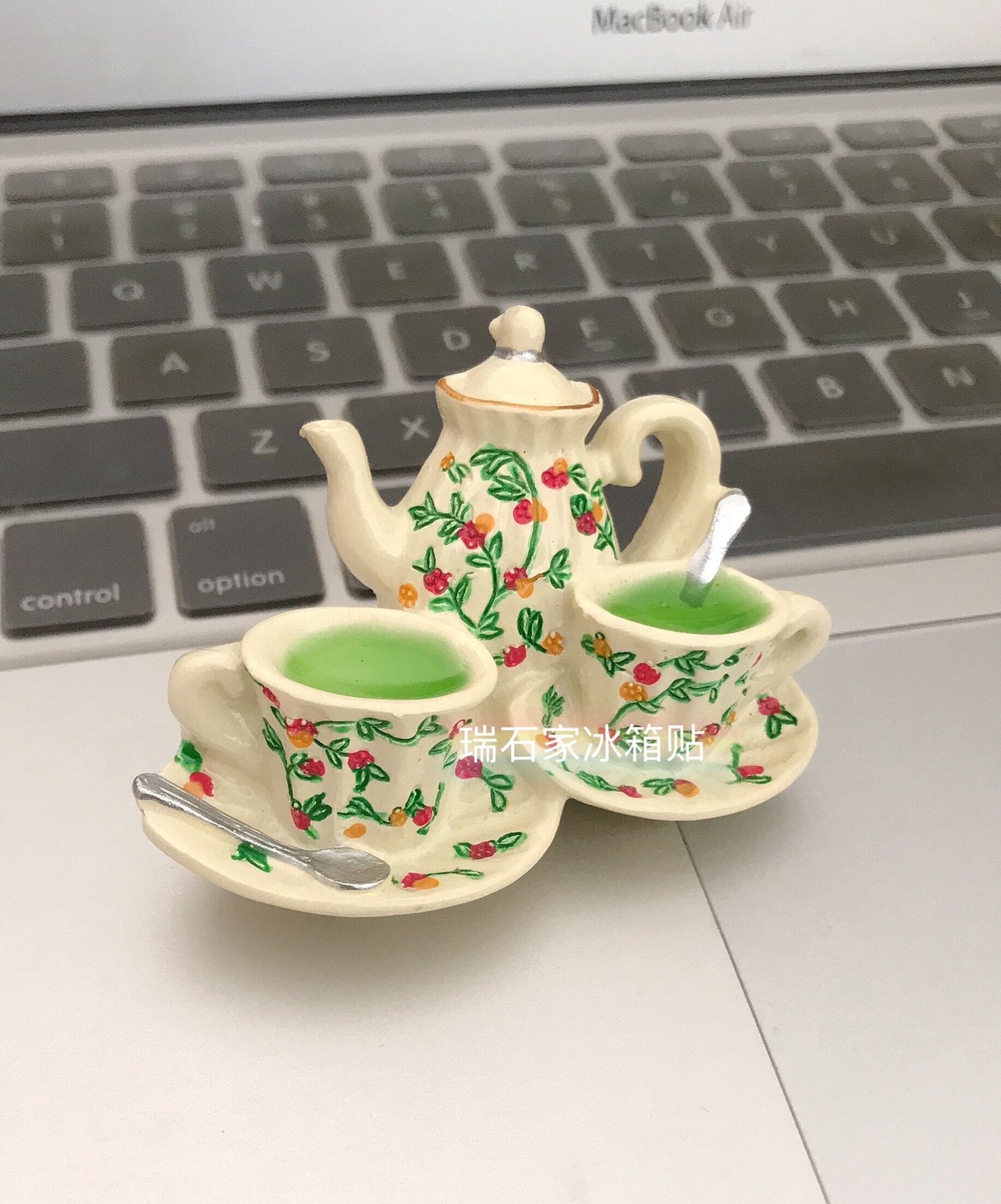 出口订单下午茶树脂冰箱贴满39包邮甜品水壶厨房装饰品欧式小清新