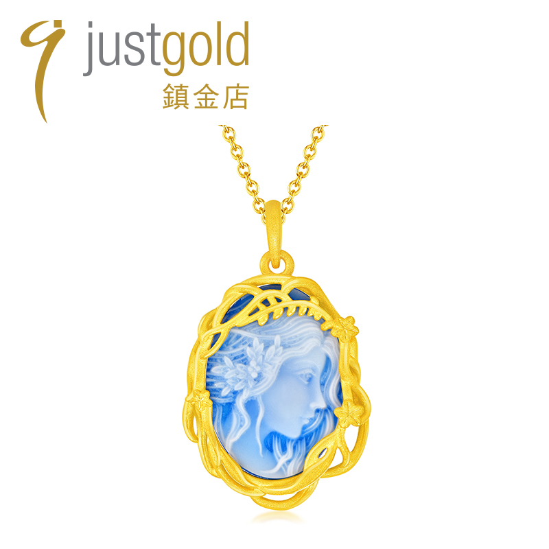 justgold镇金店雅典娜黄金足金吊坠1528561Y